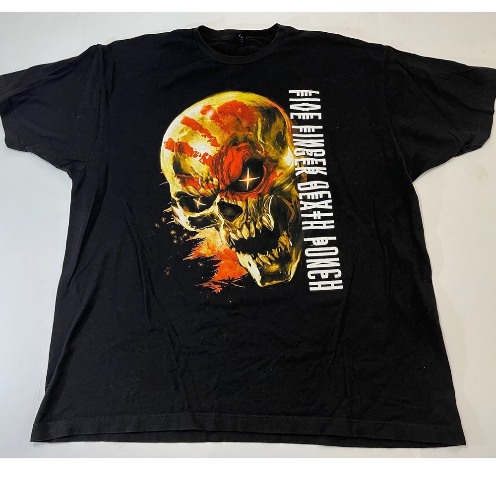 Five Finger Death Punch Graphic T-Shirt Mens XXL Black 2018 World Tour Grunge